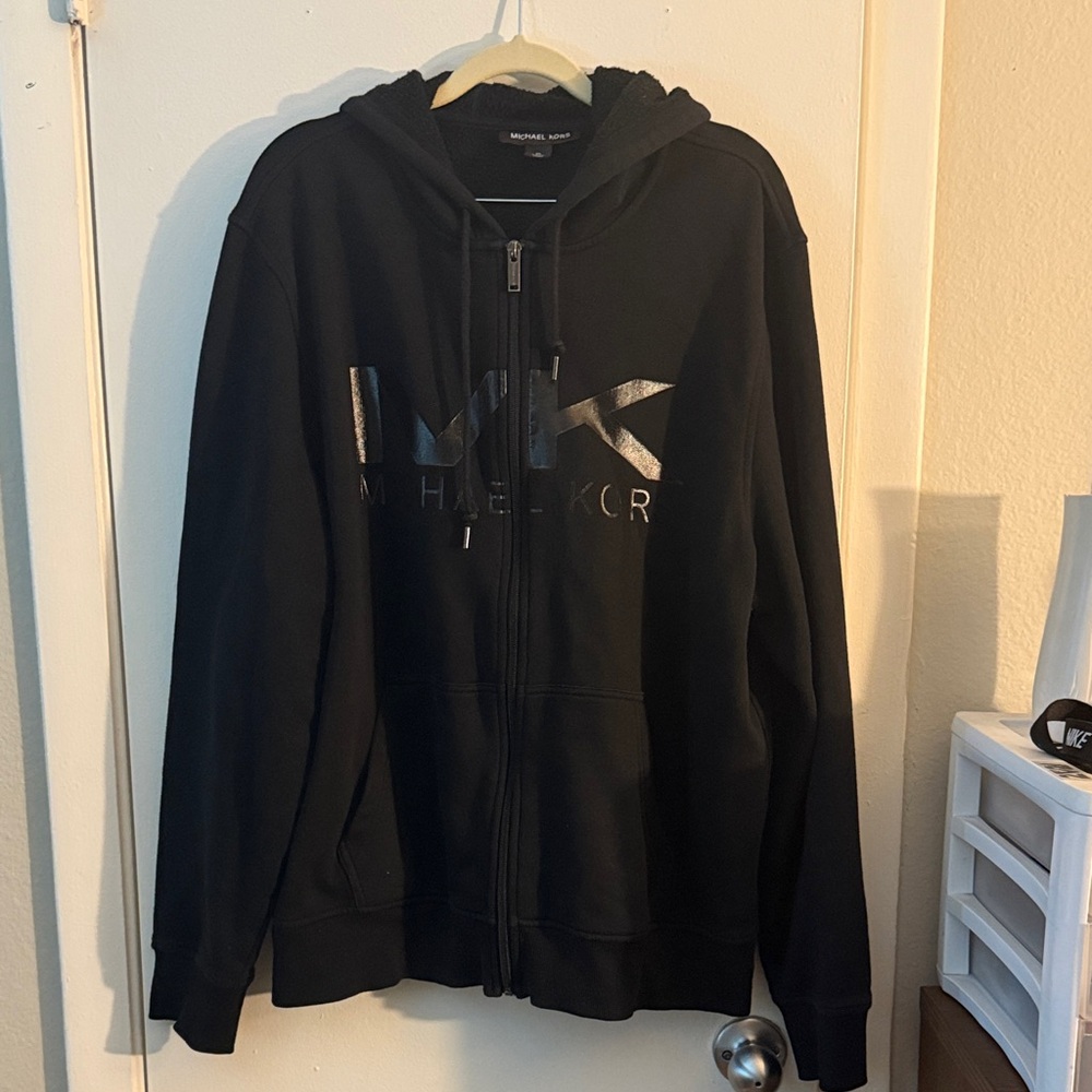 Michael Kors Black Zip-Up Men's Sweater